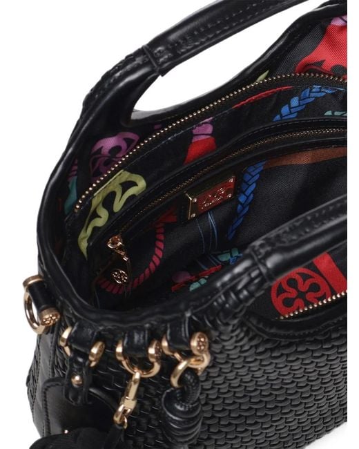 V73 Blue Zelda Woven-Effect Shoulder Bag