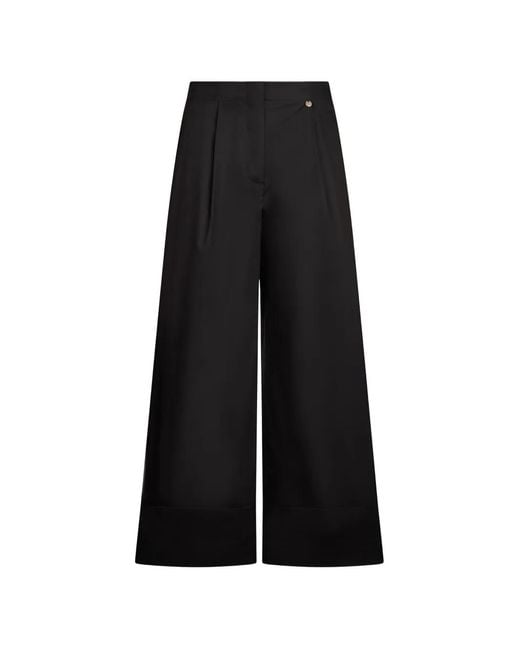Liu Jo Black Flared Pleated Trousers