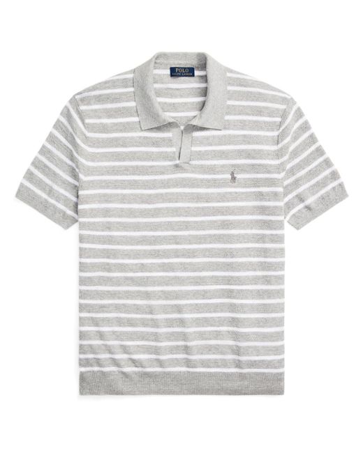 Chemise rayée à logo brodé Polo Ralph Lauren pour homme en coloris White