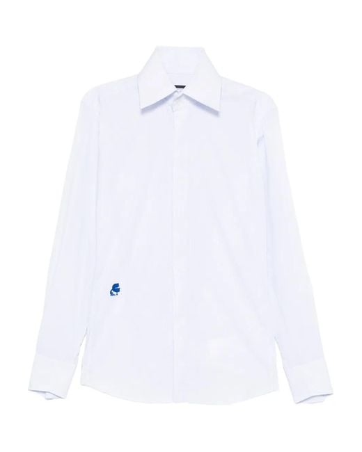 Karl Lagerfeld White Logo-Embroidered Shirt for men