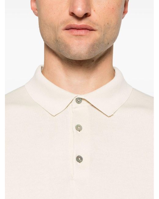 Boss White Long-sleeve Organic Cotton Polo Shirt for men