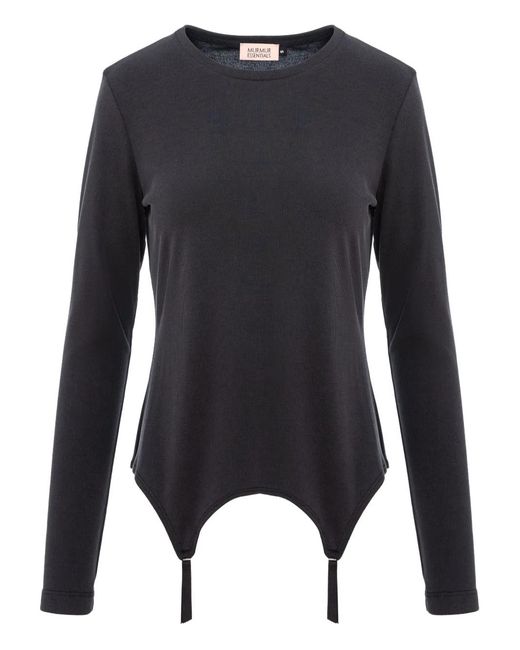 Top Garter con tirantes Murmur de color Black