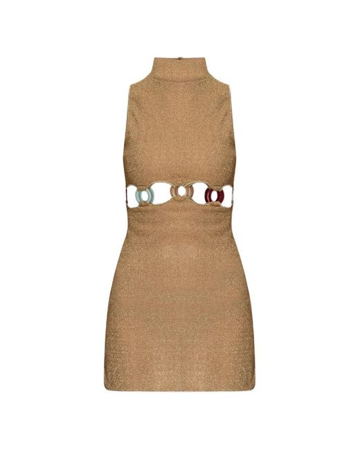 Oseree Natural Cutout Ring Minidress