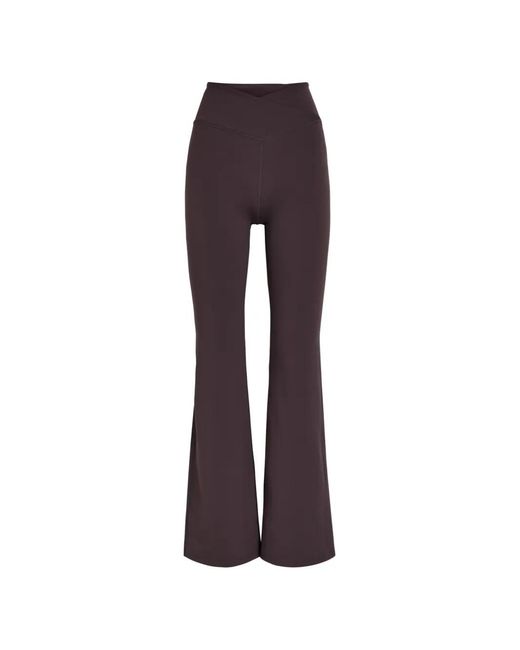 Tala Purple Cross-Waist Flared Yoga Pants