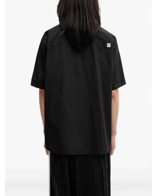 Aape By A Bathing Ape Black Logo-Patch Button-Down Shirt for men