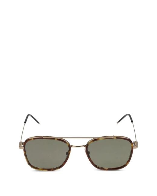 Thom Browne Metallic Tortoiseshell-Effect Double-Bridge Sunglasses