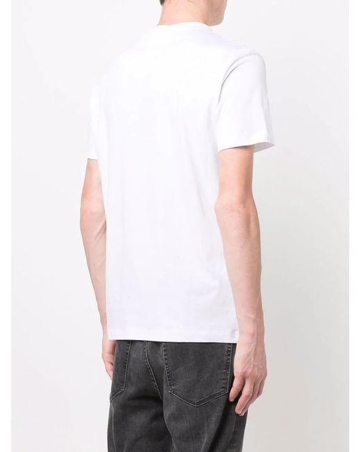Emporio Armani White Pima-jersey T-shirt With Logo Print for men