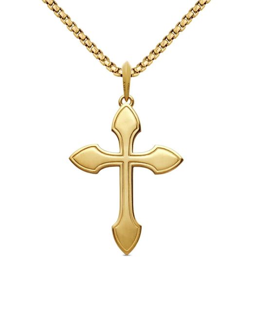 David Yurman Metallic 18Kt Gothic Cross Diamond Amulet (36.5Mm) for men