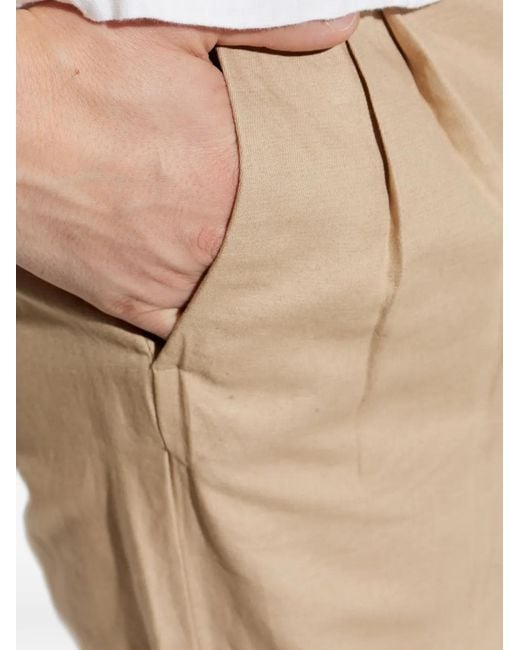 AllSaints Natural Pleated Straight-Leg Trousers for men