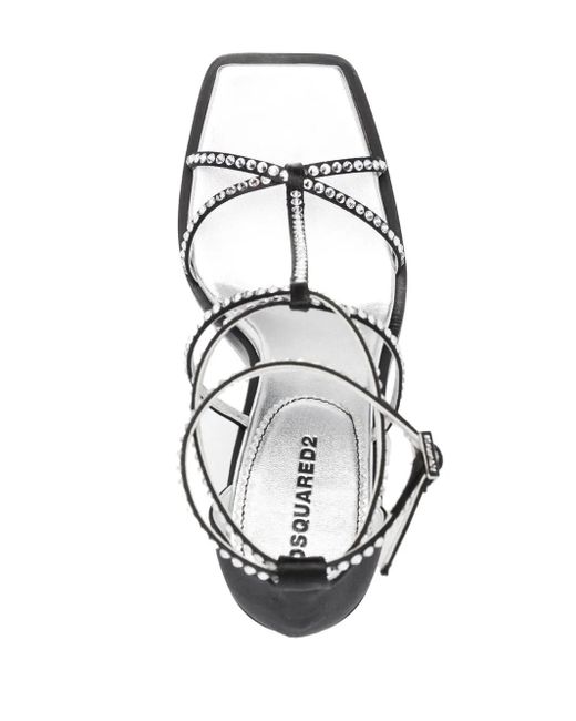 DSquared² Black Sandalen Mit Kristallen