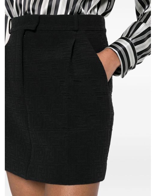 Fendi Black Ff Cotton Mini Skirt