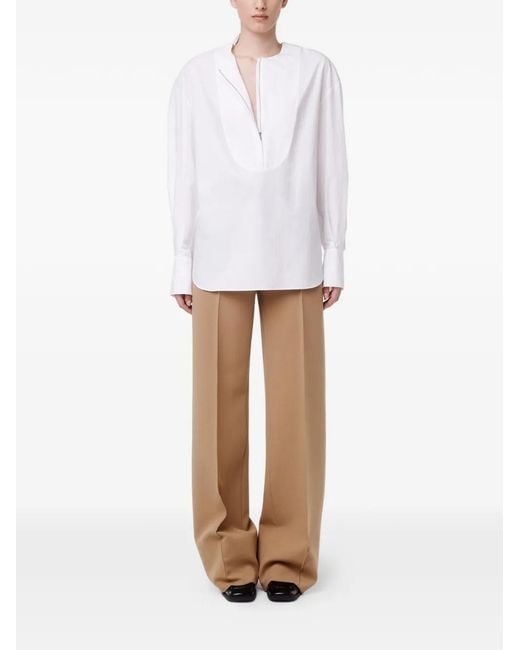 Another Tomorrow White Quarter-Zip Blouse