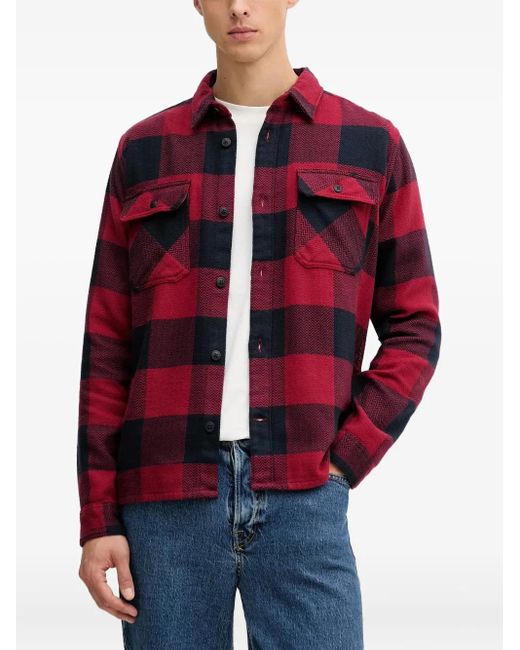 Barbour Check-Pattern Shirt in Red for Men Lyst UK
