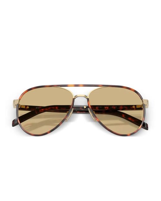 Prada Natural Pilot-Frame Tortoiseshell Sunglasses