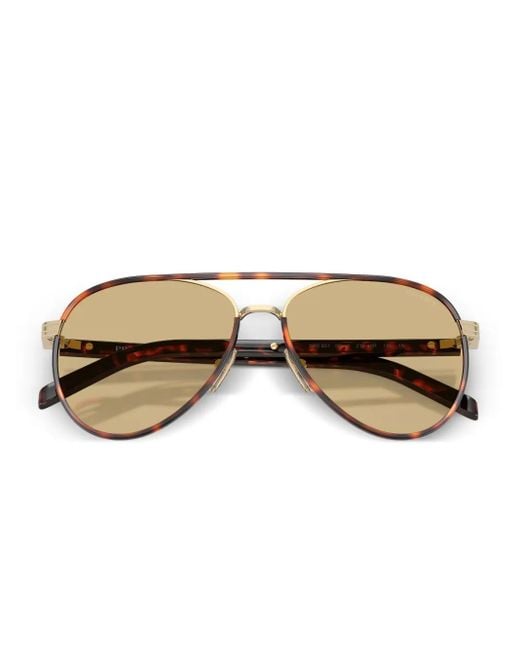 Prada Natural Pilot-Frame Tortoiseshell Sunglasses