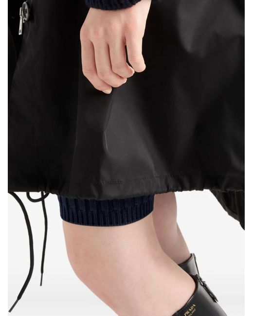 Prada Jas Met Capuchon En Logoplakkaat in het Black