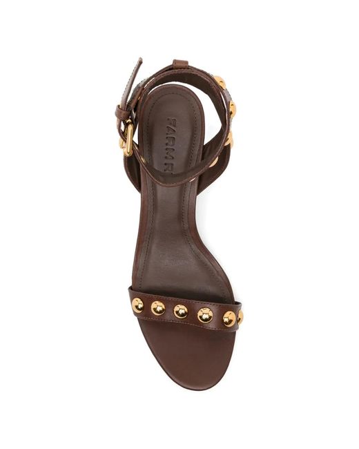 Farm Rio Brown 55Mm Stud-Embellished Sandals
