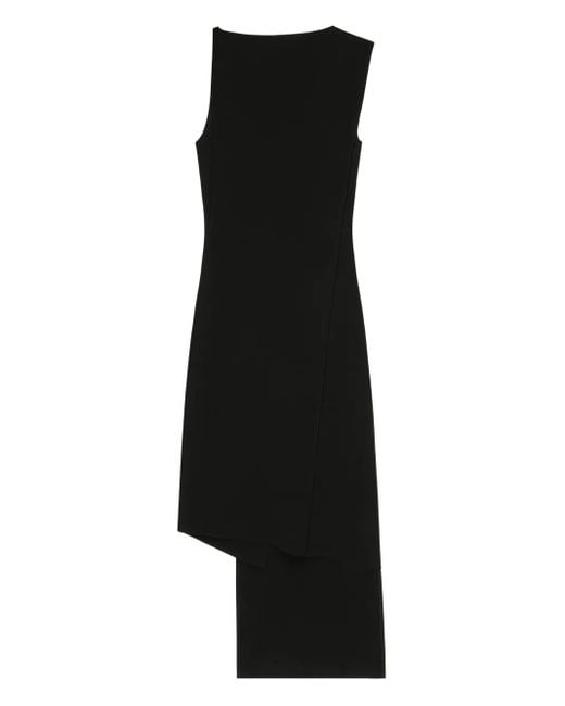 Courreges Black Asymmetric Sleeveless Dress