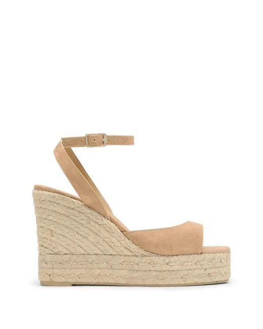 Castaner Natural Blair Suede Wedge Sandals