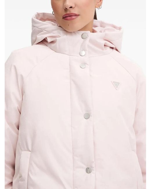 Guess Pink Hooded Padded Jacket