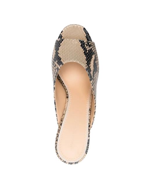 Magda Butrym Brown Snakeskin Studded Sandals