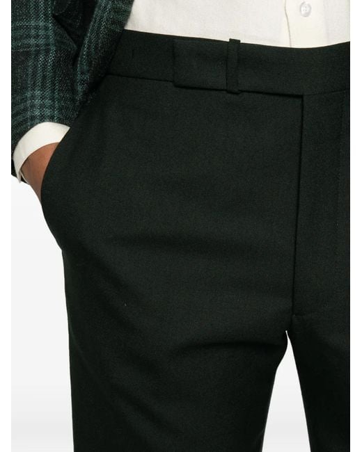 Tagliatore Black Pressed-Crease Tailored Trousers for men