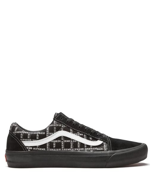 Vans Black X Supreme Old Skool Pro "Grid" Sneakers