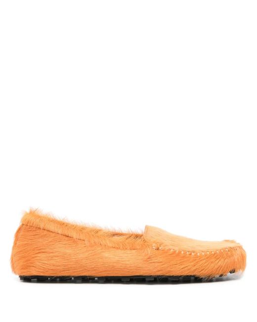 Marni Orange Mocassins À Design Sans Lacets for men