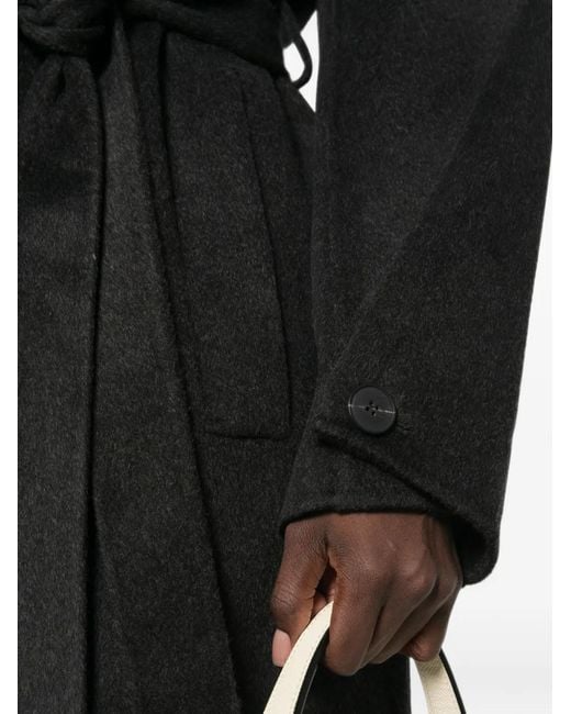 The Dynamis Studio Black Double-Breasted Belted Coat
