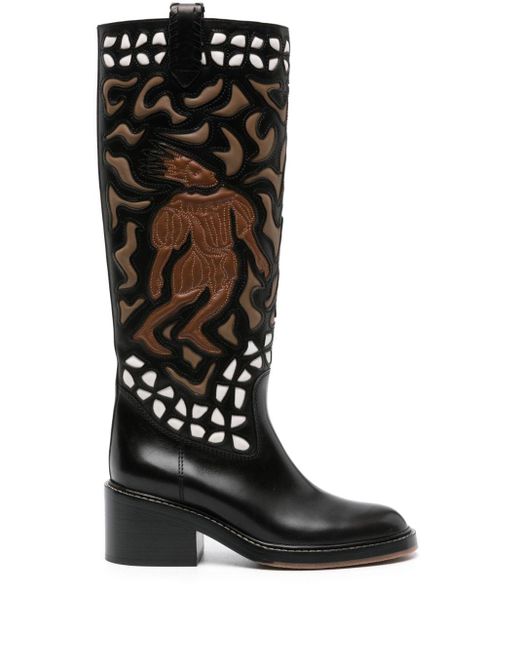 Chloé Black Mallo Knee-high Leather Boots