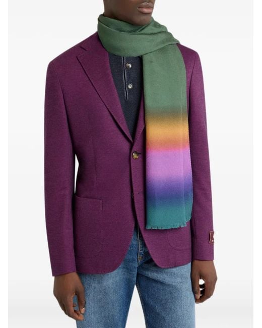 Etro Green Gradient-Effect Scarf for men