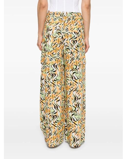 Marni Metallic Pantalon Droit À Imprimé Animalier