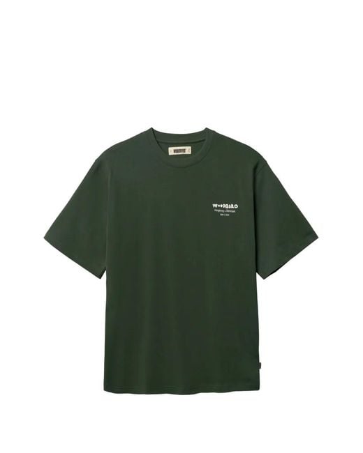 Woodbird Green Baine Wok Graphic-Print Cotton T-Shirt for men