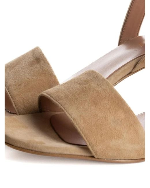 Poche Paris Natural Ankle-Strap Leather Sandals