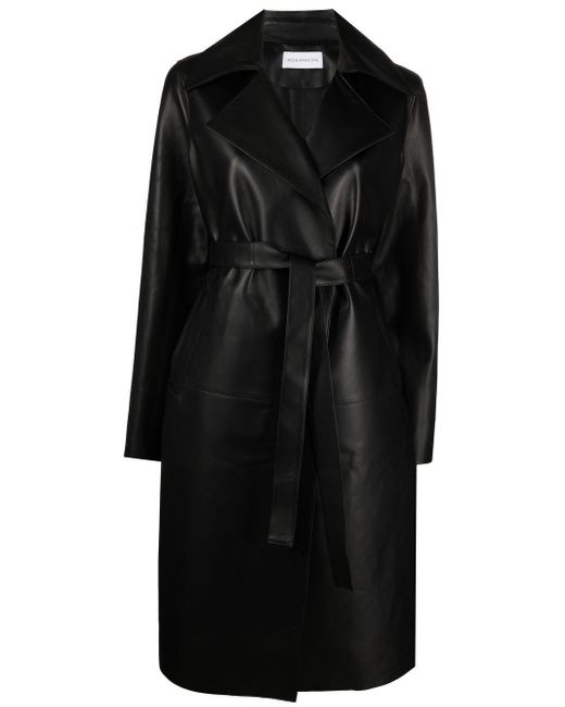Inès & Maréchal Belted Leather Coat in Black | Lyst Canada