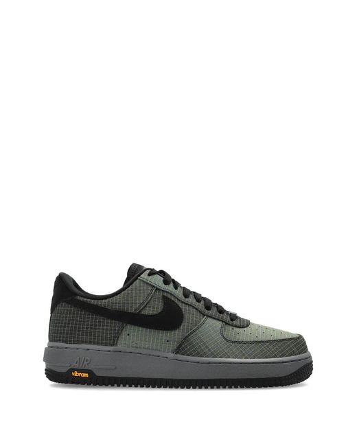 Nike Black Air Force 1 Grid-Pattern Sneakers for men
