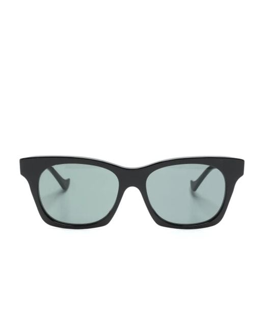 Gucci Gray Rectangular-Frame Sunglasses