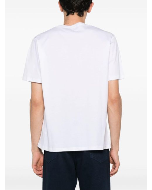 Peuterey White Logo-embroidered Cotton T-shirt for men