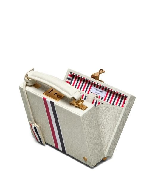 Thom Browne White Pebble-Grain Mini Bag