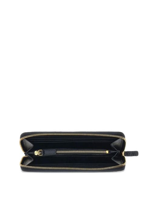 Roberto Cavalli Black Croc-Effect Zip-Around Wallet