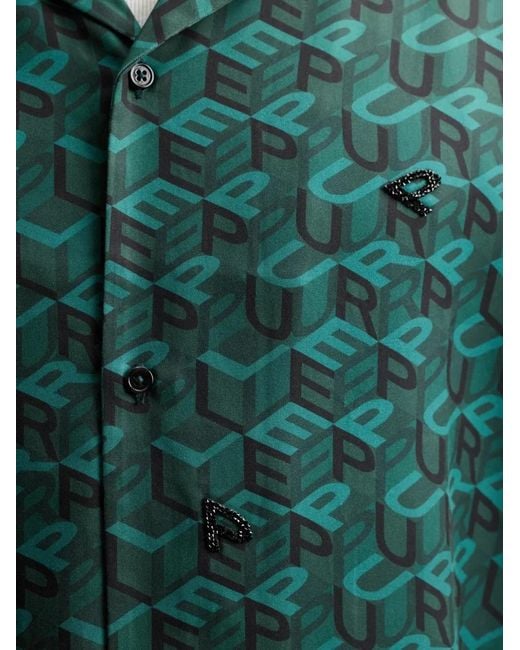 Purple Brand Green Cube Monogram Shirt for men