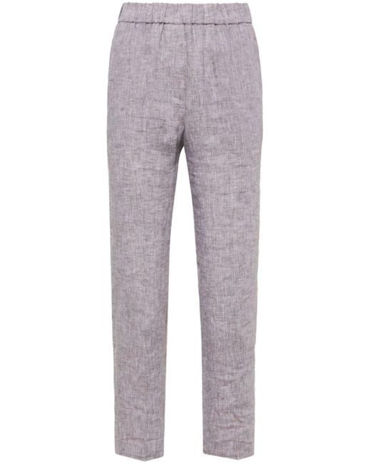 Pantalon court en lin Peserico en coloris Gray