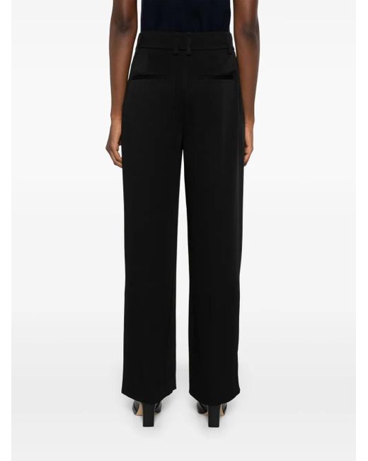 Vince Black Pleat-Detail Tailored Trousers