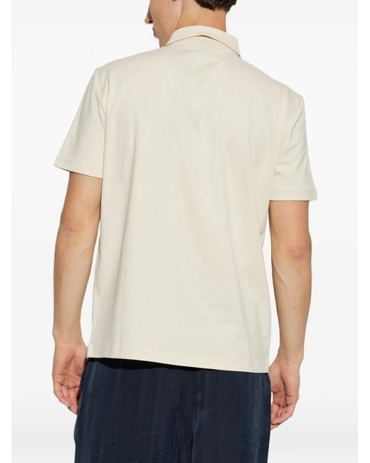 EA7 White Logo-Patch Short-Sleeve Polo Shirt for men