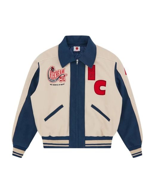 ICECREAM Blue Patch-Details Bomber Jacket for men