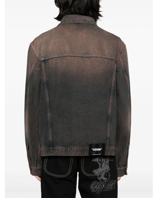 Off-White c/o Virgil Abloh Black Overdyed Denim Skate Jacket for men