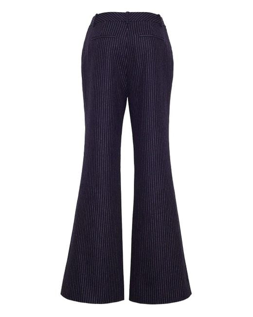 Cara Cara Blue Tristan Pinstripe Flared Trousers