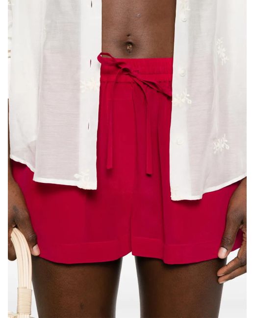 P.A.R.O.S.H. Red Silk Shorts