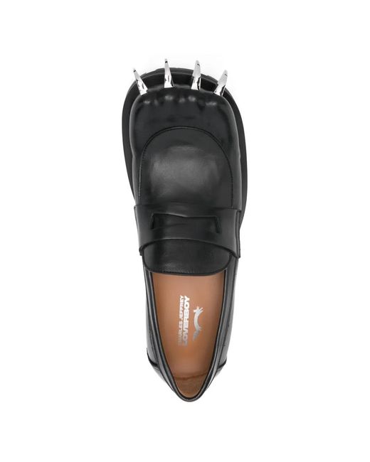 Charles Jeffrey Black Claw-Detail Leather Loafers