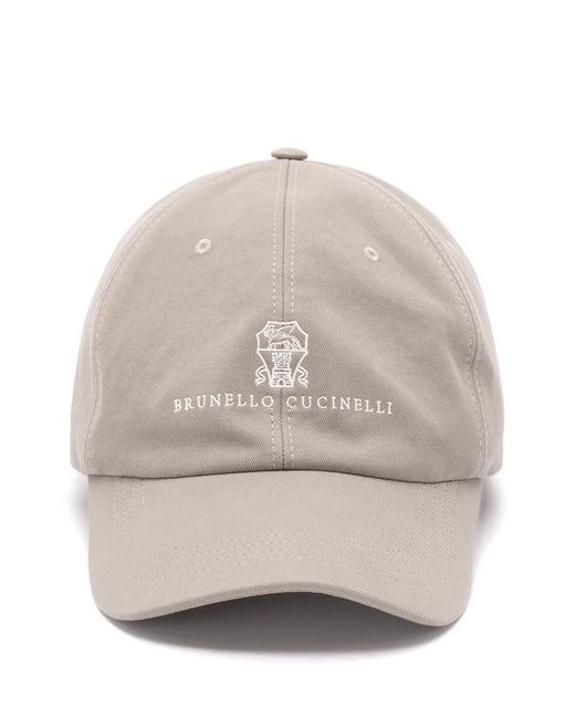 Brunello Cucinelli Natural Logo-Embroidered Baseball Cap for men